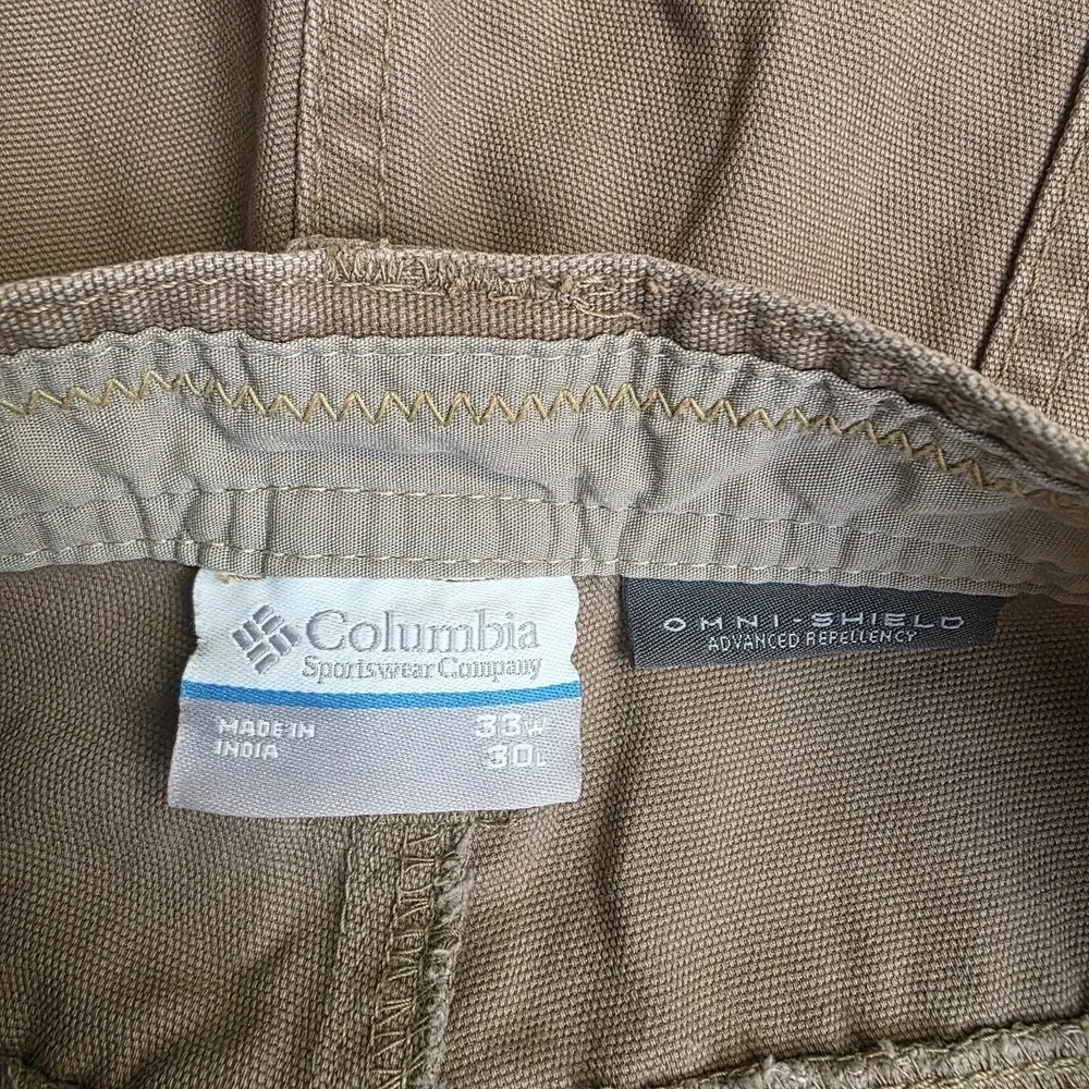 New Columbia Pant Men 33x30 Ultimate ROC Brown Chino‎ Khaki Outdoor Omni Shield